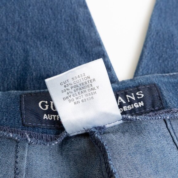 Guess Jeans Flare Side Zip Stretchy Bootcut Y2K Mid Wash Blue Size 29 USA - Picture 13 of 14